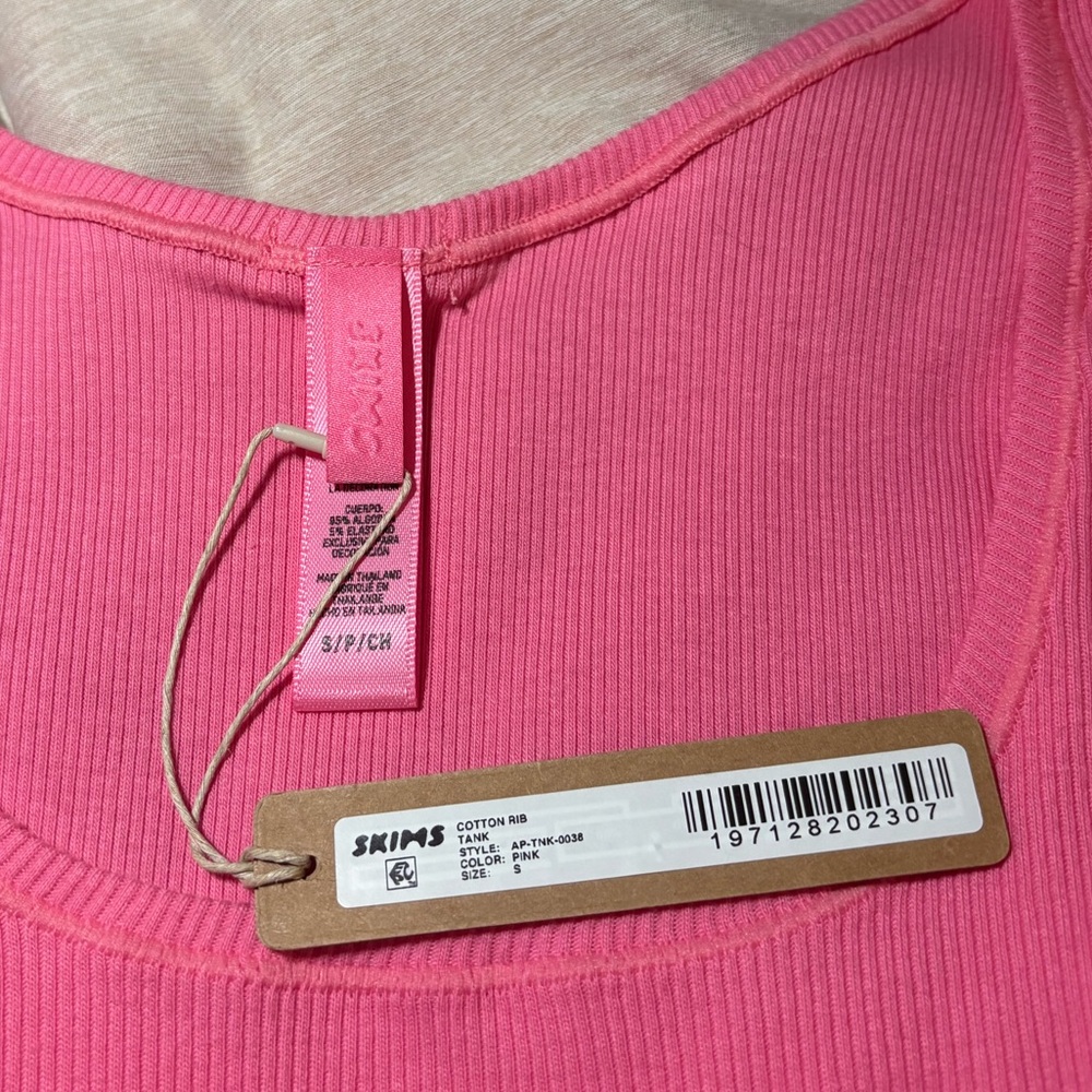 NWT Skims Ribbed Tank in Limited Edition Hot Pink - Picture 4 of 4